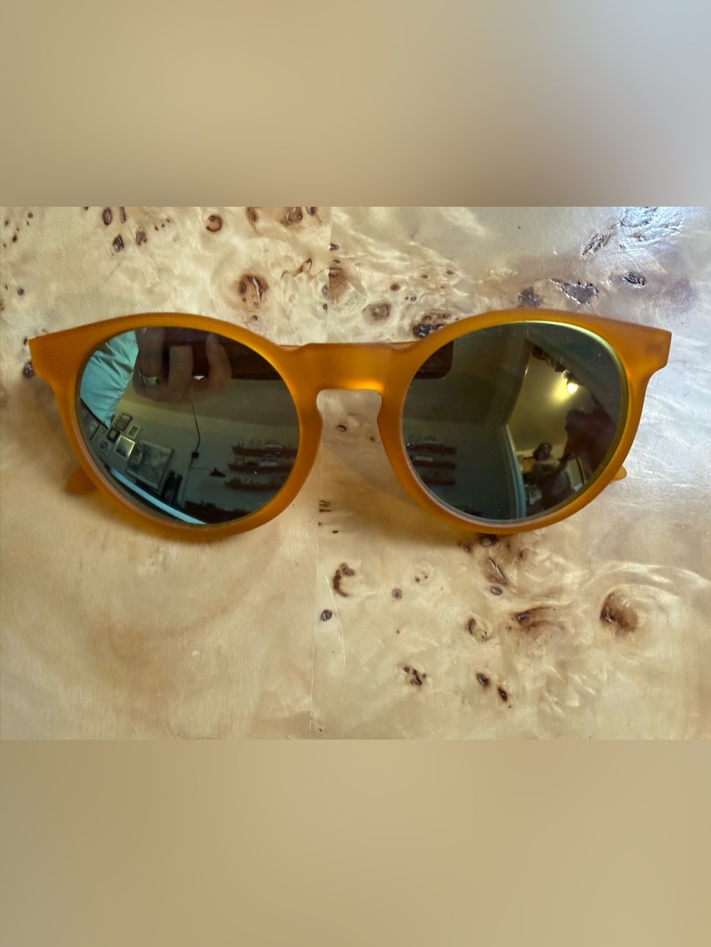 Goodr Circle G Reflective Amber Round Gender Neutral Sunglasses